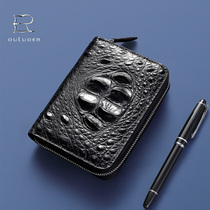 Olol Thai avocado leather leather bag genuine leather fashion card bag large capacity multi-clamping upscale leather wallet genuine leather card bag