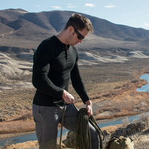 Outdoor Male Merino Wool Henry Collar Long Sleeve Speed Dry Beautiful Normerino Wool Sport Blouse Tad
