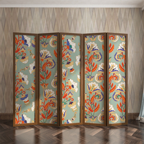 American simple modern partition screen folding mobile living room Bedroom occlusion Hotel custom solid wood light luxury folding screen