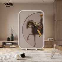Nordic simple home solid wood mobile entrance Living room screen partition Modern simple bedroom door blocking light luxury
