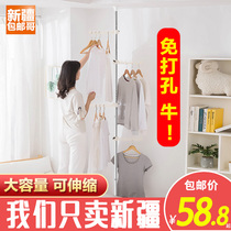 Xinjiang elder brother stand upright clothes rack floor-to-ceiling household clothes drying artifact clothes rack clothes rack clothes rack clothes pole