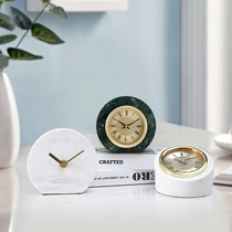 Bedroom marble table clock Household watches Light luxury clock table clock Fashion creative living room desktop bedside table Nordic