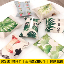 Small fresh cotton fabric tissue bag Nordic tissue box creatively houses living room cartridge drawing box