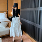 2020 summer female foreign style Hepburn lightly cooked style, small taller blouse with skirt, professional gentle wind suit