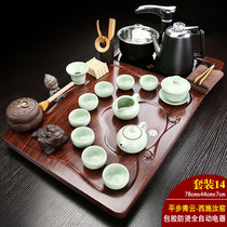 Anti-scalding automatic tea set set set of solid wood kung fu tea tray tea tray simple induction cooker household tea cup