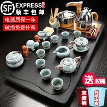 Chengchao tea set set home living room kung fu tea tray fully automatic One ceramic tea table tea ceremony teapot tea cup