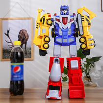 Magnet deformation toy Hercules five automobile engineering vehicle King Kong combination body hand model robot boy