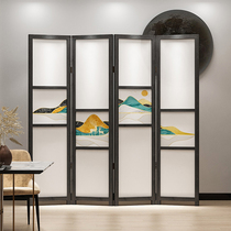 Screen partition Living room folding mobile baffle Office block bedroom Modern simple new Chinese solid wood folding screen