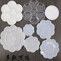Plum-shaped pigment palette students use watercolor gouache Chinese painting palette childrens large medium and small paintings
