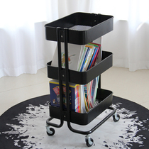 Nordic ins small cart dining car multi-layer with armrest removable tea storage multi-purpose tableware trolley