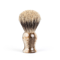 Fendrihan-Classic pure gray badger hair shaving brush imitation horn handle with metal brush holder