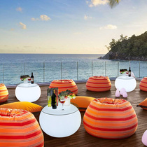 Outdoor luminous balcony table and chair three-piece modern simple light luxury courtyard outdoor leisure Net red table and chair combination