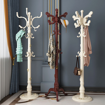 European-style solid wood floor-to-ceiling household coat rack bedroom clothes rack single pole hanger floor-standing clothes pole