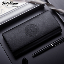 Golden Lilay Wallet Men Men Leather Long Money Clips Tanned Cowhide Youth 2021 New Fashion Trend Mens Handbag