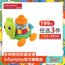 infantino American infantino infant baby ferrule stacking music touch push-pull snail educational toy
