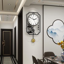 China Wind Hung Clocks Living Room Home Fashion New Chinese Clock Network Red Creativity Personality Art Watch Atmosphere Wall-mounted Wall