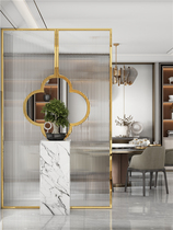New Chinese style Changhong glass partition screen stainless steel simple modern household decoration metal light luxury barrier