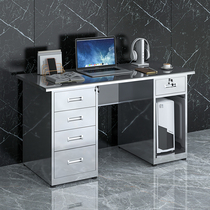 304 stainless steel desk with drawer desk computer desk laboratory factory dust-free workshop workbench with lock
