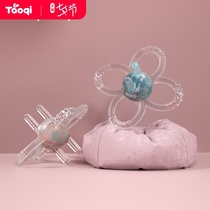 Baby silicone teether Baby molar hand grasping toy can bite anti-ring eating hand artifact can be boiled to appease hand grasping ball