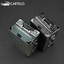 Cartile crocodile 20 inch boarding travel trolley case aluminum frame 24 inch luggage for men and women sturdy and durable leather box