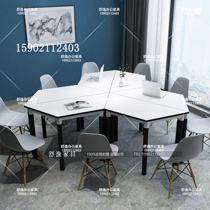 Splicing Style Classroom Desks And Chairs Creator Center Active Desk Profiled Composition Training Group Coaching Trapezoidal Desks
