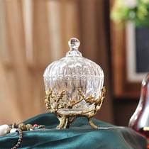 European crystal glass encrusted copper candy jar storage jar ornaments creative home soft decorations living room coffee table furnishings