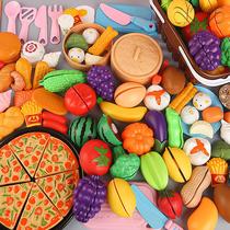 Children play house baby fruit and vegetable set fruit cut le watch toy girl kitchen cut vegetable pizza boy