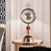 American retro living room clock ornaments home desktop light luxury fashion clock mute creative clock European style clock