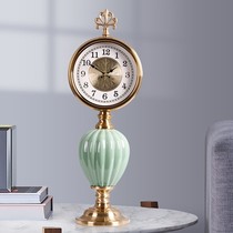 Watch clock home desktop living room clock ornaments fashion light luxury modern European clock high-end atmospheric silent table clock