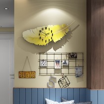 Nordic feather clock wall clock living room Net red creative home fashion personality Art decorative clock clock bell decoration simple