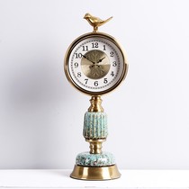 Light luxury ornaments clock living room creative desktop home fashion European retro quartz clock clock American table clock