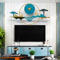 Chinese style clock decorative clock living room wall clock wall clock New Chinese hanging watch wall landscape creative electronic clock
