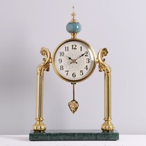 New living room clock American retro light luxury decorative ornaments clock silent home atmosphere quartz clock