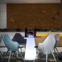 LED Luminous Table And Chairs Open Air Waterproof High Foot Pike Bar Terrace Bar Music Dining Restaurant Modern Pike Bar Table