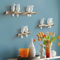Simple Nordic three-dimensional bird adhesive hook entrance door creative porch room wall decoration hook key holder