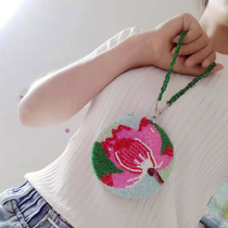 Original Card Bag Handmade Pearl Embroidered National Wind Zero Wallet Woman Lotus Flower Hand Grab Bag String Beads Small Hand Bag Light Cooked Wallet