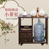 Black sandalwood tea cabinet side electric tea stove integrated solid wood tea table movable table side cabinet home new Chinese light luxury
