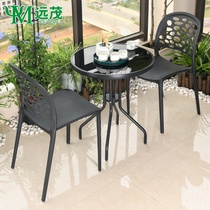 Far lush net red balcony small table and chairs a table two chairs outdoor table and chairs waterproof sun protection tea table and chairs combined small family type
