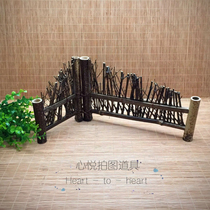 Ancient wind wooden fence screen tea set Tea Tea photo photo props food gourmet photography background board