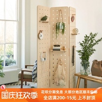 Xiaomu Liangpin screen foldable vertical partition Japanese hole board multifunctional display rack floor rack