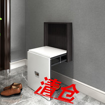 Folding shoe stool wall-mounted hidden shoe stool entrance corridor small apartment wall stool provincial space hanging wall porch chair