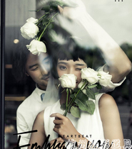 Shadow Building Wedding Dress Photography Props Flower Simulation Flowers Single White Rose Photo Hand Holding Flowers Foreign View Creative Real Scenery Decoration