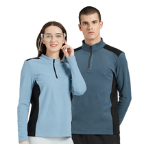 Teach color combination outdoor quick-drying T-shirt men and women sweat-absorbing breathable autumn stand-up collar hiking sports fast-drying long sleeves