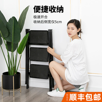 Indoor folding herringbone ladder Household small ladder Family thickened aluminum alloy staircase two-three-step multi-function ladder stool
