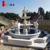 Stone carving fountain running water large European yellow rust stone outdoor park landscape courtyard pool ornaments water bowl feng shui ball