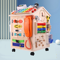 Wooden Montessori early education puzzle baby busy board house Montessori 2 years old 3 toys 18 months hand practice
