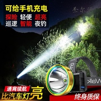Headlamp strong light rechargeable super bright head-mounted flashlight Outdoor night fishing fishing induction household long-range led mine lamp