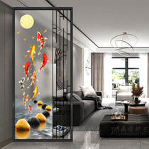 Customized light luxury glass screen partition wall living room new Chinese entrance decoration bedroom kitchen modern simple