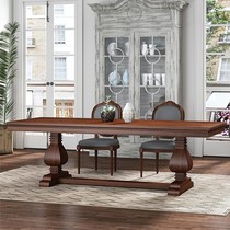 Solid Wood retro old long table American country table rectangular office conference table log board negotiation tea table