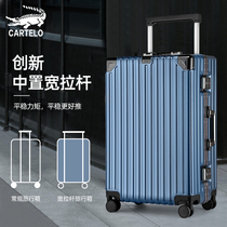 Suitcase Woman Mini 20 Inch Aluminum Frame Business Den Chassis Universal Wheel Male Widened Pull Bar Case Leather Suitcase Suitcase